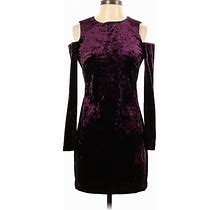 Calvin Klein Casual Dress Cold Shoulder Long Sleeve: Burgundy Dresses - Women's Size 4