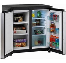 Avanti 5.5 Cu. Ft. Stainless Steel Side-By-Side Compact Refrigerator