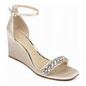Jewel Badgley Mischka Peggy Crystal Embellished Wedge, Size: 10 in Champagne