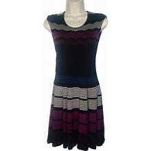 Ella Moss Dresses | Ella Moss Striped Knit Sleeveless Dress | Color: Black/Purple | Size: 14G