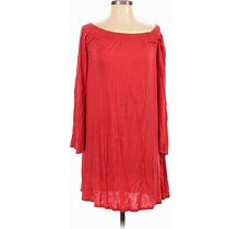 Express Casual Dress - Shift: Red Solid Dresses - Women's Size Small