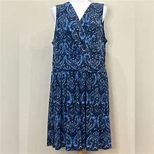 Simply Emma Dresses | Simply Emma | Size 3X Navy/Light Blue Paisley Dress | Color: Blue | Size: 3X