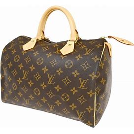 Louis Vuitton Speedy 30 Travel Hand Bag Monogram Leather Brown M41526