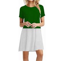 Finelylove Sorority Formal Dress Petite Formal Dresses For Women V-Neck Printed Short Sleeve Jacket Dress Green