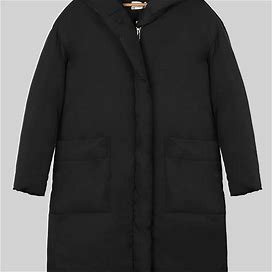 Solid Pocket Hooded Outerwear, Women's Full Zipper Coat Warm Fall Women's Clothing Outerwear,Black,Reliable,Temu