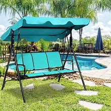 Gymax Outdoor Swing Canopy Patio Swing Chair 3 Person Canopy Hammock - See Details