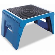 14 in. D X 11.25 in. D X 9.75 in. H Blue 1-Step Plastic Folding Step Stool 300 Lbs. Capacity