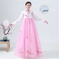 Traditional Korean Hanbok Women Clothing Embroidered Court Dress