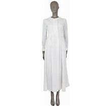 57945 Auth SAINT LAURENT White Cotton EMBROIDERED LACE Maxi Dress 38 S