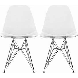 Ivy Bronx Chelcea Side Chair In White Plastic/Acrylic In Gray | 34 H X 19 W X 20 D In | Wayfair 9079B74543e952b68f40361b53f926b2