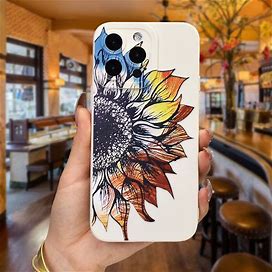 Flowers Pattern Mobile Phone Case Full-Body Protection Shockproof Anti-Fall TPU Soft Rubber Case Color: Transparent White Black,White,Popular,Temu