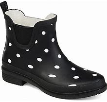Journee Collection Tekoa Rain Boot | Women's | Black/White Polka Dot Print | Size 6.5 | Boots | Bootie
