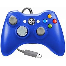 Luxmo Xbox 360 Wired Controlle With Shoulders Buttons For Xbox 360/Xbox 360 Slim/PC Windows 7 8 10 Game (Blue)