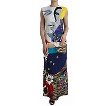 Dolce & Gabbana Multicolor Patchwork Sheath Long Gown Women's Dress