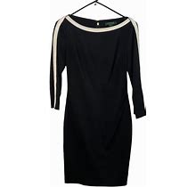 Ralph Lauren Size 8 Long Sleeve Black And White Dress