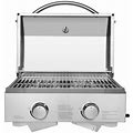 Winado Portable Outdoor Tabletop Stainless Steel 2 Burner Gas 20000Btu BBQ Grill Picnic