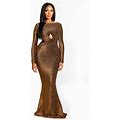 Women's Backless Long Sleeves Maxi Dress Formal Party Evening Dresses