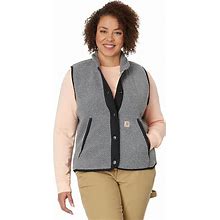 Carhartt Fleece Button Front Vest Women's Clothing Granite Heather : 2XL