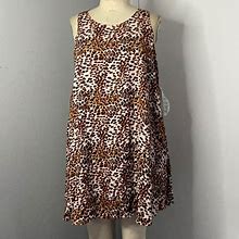 Taylor & Sage Dresses | Taylor & Sage Animal Printed Babydoll Dress | Color: Brown/Tan | Size: L