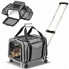 Airline Approved Expandable Premium Pet Carrier On Wheels- Two Sided