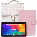 Linsay 7" 2GB RAM 32Gb, New Android 12 Wifi, Tablet, Bluetooth With Fashion Bundle Pink Leather Case Pink And Handbag