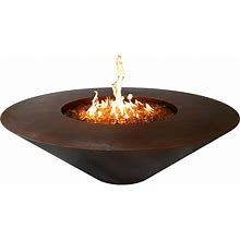 The Outdoor Plus Julius 48 Inch Match Light Round Copper Propane Fire Bowl In Copper By - OPT-RS48-LP