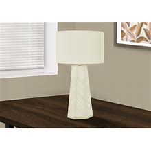 Monarch Specialties 29"H Table Lamp White Ceramic Ivory Contemporary - 29.25