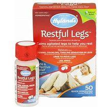 Hyland S Naturals Restful Legs Tablets 50 Ct | Restless Legs Syndrome Relief | Leg Pain Relief | Hylands Leg Cramps Relief | Calm Legs | Instant Relie