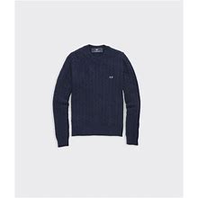Vineyard Vines Boys Cotton Cashmere Cable Crewneck Sweater (Nautical Navy) (Size: 5)