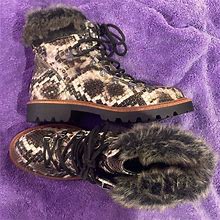 Report Shoes | Nwob New Snakeskin Boots | Color: Brown/White | Size: 6.5