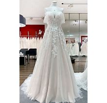 Gorgeous Long A-Line Off-The-Shoulder Tulle Lace Appliques Wedding Dress