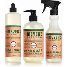 MRS. MEYER's CLEAN DAY Kitchen Essentials Set, Includes: Hand Soap, Dish Soap, And All Purpose Cleaner, Geranium, 3 Count Pack