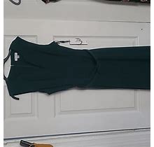 Calvin Klein Dresses | Calvin Klein Green Sleevless Belted Dress Sz 10 | Color: Green | Size: 10