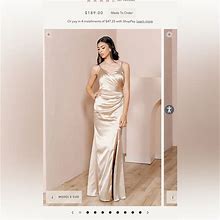 Revelry Dresses | Revelry Gold Champagne Bridesmaids Dress Size 0 Petite. Too Small On Me- New | Color: Gold | Size: 0