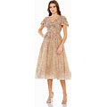 Women's Embellished Butterfly Fit And Flare Dress - Taupe