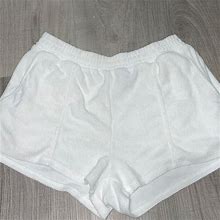 FOREVER 21 White Terry Cloth Shorts - Women | Color: White | Size: M
