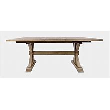 Jofran Carlyle Crossing Solid Pine Extension 78 Inch Dining Table In Distressed Medium Brown