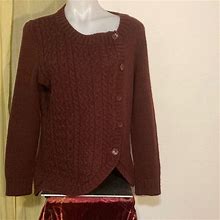 Venus Sweaters | Venus Cable Knit Tunic Size Large Wine Burgundy | Color: Red | Size: L