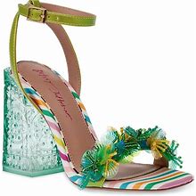Betsey Johnson Quinta Sandal | Women's | Green Multicolor | Size 5 | Sandals | Ankle Strap