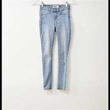 Old Navy Bottoms | Old Navy Girl Light Blue Denim Skinny Slim Jeans Soft Zip Low-Rise Distressed 10 | Color: Blue | Size: 10G