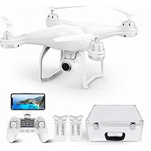 Potensic T25 Drone With 2K Camera For Adults, RC FPV GPS Drone With Wifi Live Video, Auto Return Home, Altitude Hold, Follow Me, Custom Flight Path, 2 Drone Batteries And Carrying Case
