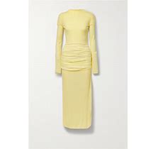 Givenchy Paneled Ruched Crepe Gown - Women - Yellow Dresses - S