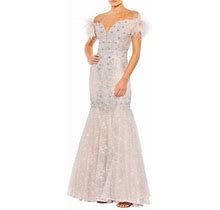 Mac Duggal Women's Off-The-Shoulder Feather Embellished Mermaid Gown - Lilac - Size 20