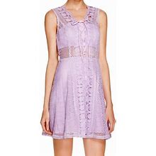 Aqua Dresses | Lace Crochet Sun Dress | Color: Purple | Size: L