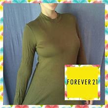 Forever 21 Dresses | Olive Mock-Turtleneck Super Soft Dress. F21 / Bundle Requirement | Color: Green | Size: L