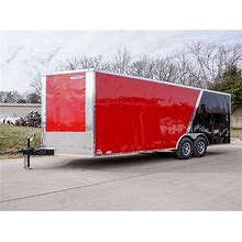 Enclosed Trailer 8.5'X22' Red & Black - Car Hauler Storage