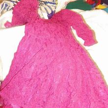 Knitworks Dresses | Girls Dress By Knit Works Size 10 Lined Raspberry Pink Lace No Belt | Color: Pink | Size: 10G