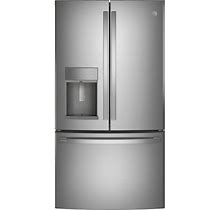 GE Profile PFE28KYNFS Series ENERGY STAR 27.7 Cu. Ft. Fingerprint Resistant French-Door Refrigerator With Hands-Free Autofill | Big George's