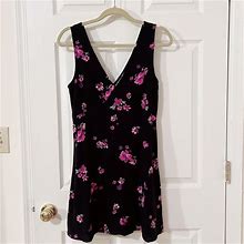 Abound Dresses | Floral Print Mini Dress | Color: Black/Purple | Size: S