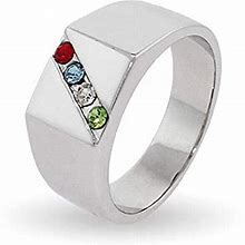 EVE's ADDICTION Men's Birthstone Ring - 4 Stone Family Birthstone Ring - Valentine's Day Gift